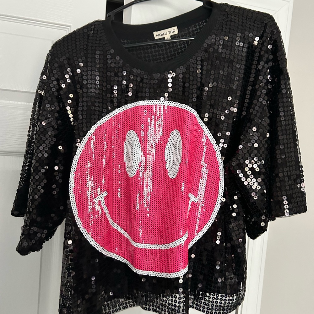 Madewell Black Sequin Top